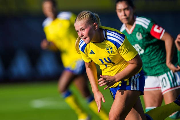 260608 Matilda NildÃ n of Sweden during the under-23 International Friendly, Länderspiel, Nationalmannschaft football match between Sweden and Mexico on June 8, 2026 in Kalmar. Photo: Suvad Mrkonjic BILDBYRAN COP 170 SM0470 fotboll football soccer fotball träningslandskamp international friendly sverige sweden mexico dam bbeng sverige sweden