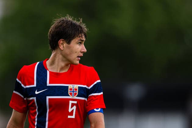 260608 Eivind Helland of Norway during the under-21 International Friendly, Länderspiel, Nationalmannschaft football match between Norway and Finland on June 8, 2026 in Moss. Photo: Marius Simensen BILDBYRAN COP 238 bbeng finland football fotball fotboll international friendly norge norway privatlandskamp soccer träningslandskamp U21, U 21 under 21