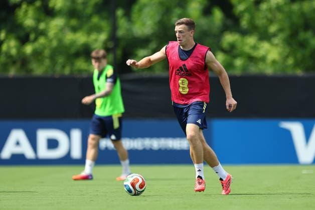 Lewis Ferguson of Scotland Scotland Training Session and press conference, PK, Pressekonferenz 2026 FIFA World Cup, WM, Weltmeisterschaft, Fussball Football, Atrium Health Performance Park, Charlotte, USA - 08 Jun 2026Charlotte Atrium Health Performance Park United States of America EDITORIAL USE ONLY No use with unauthorised audio, video, data, fixture lists, club league logos or live services. Online in-match use limited to 120 images, no video emulation. No use in betting, games or single club league player publications.  Copyright: xMichaelxZemanek Shutterstockx 16917216et