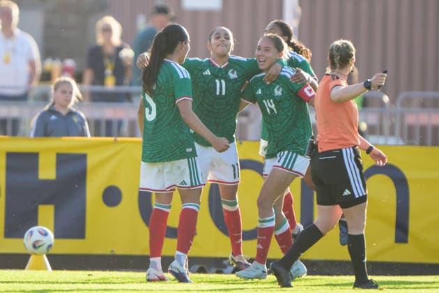 260608 Marcia Paola Garcia Ramirez of Mexico celebrates after 0-1 during the under-23 International Friendly, Länderspiel, Nationalmannschaft football match between Sweden and Mexico on June 8, 2026 in Kalmar. Photo: Suvad Mrkonjic BILDBYRAN COP 170 SM0470 fotboll football soccer fotball träningslandskamp international friendly sverige sweden mexico dam bbeng jubel sverige sweden celebrates