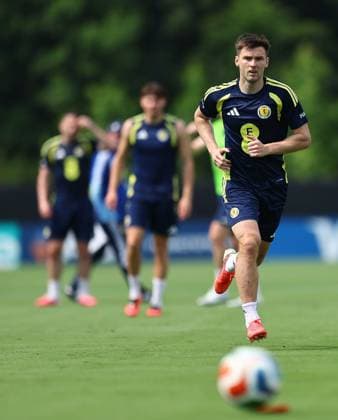 Kieran Tierney of Scotland Scotland Training Session and press conference, PK, Pressekonferenz 2026 FIFA World Cup, WM, Weltmeisterschaft, Fussball Football, Atrium Health Performance Park, Charlotte, USA - 08 Jun 2026Charlotte Atrium Health Performance Park United States of America EDITORIAL USE ONLY No use with unauthorised audio, video, data, fixture lists, club league logos or live services. Online in-match use limited to 120 images, no video emulation. No use in betting, games or single club league player publications.  Copyright: xMichaelxZemanek Shutterstockx 16917216gb