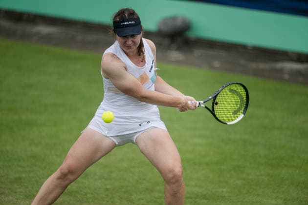 S-HERTOGENBOSCH, NETHERLANDS - JUNE 08: Daria Snigur of Ukraine returns a backhand shot against Paula Badosa of Spain during their WTA, Tennis Damen Singles First Round match at the LibÃ ma Open on June 8, 2026 at Autotron s-Hertogenbosch in s-Hertogenbosch, Netherlands. Credit: Andy Astfalck NurPhoto Netherlands Copyright: xAndyxAstfalckx