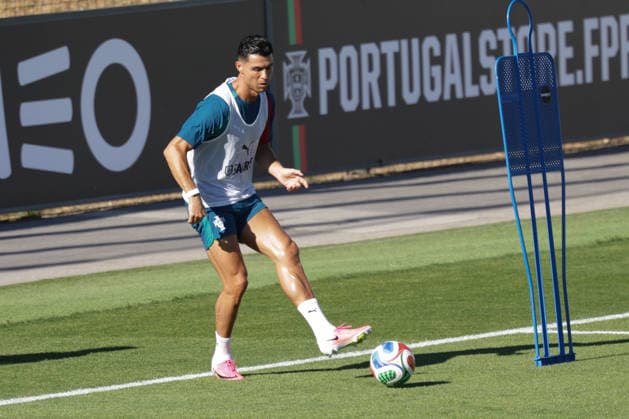 Training of the Portuguese national football team in the football city of Oeiras - Portugal, June 8, 2026, in Alges, Portugal. Cristiano Ronaldo (Portugal ,7)