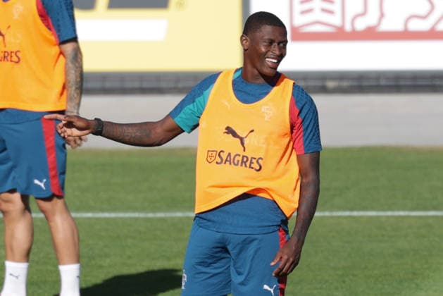 Training of the Portuguese national football team in the football city of Oeiras - Portugal, June 8, 2026, in Alges, Portugal. Nuno Mendes (Portugal ,25)