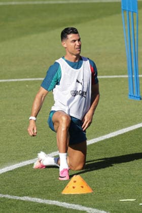 Training of the Portuguese national football team in the football city of Oeiras - Portugal, June 8, 2026, in Alges, Portugal. Cristiano Ronaldo (Portugal ,7)