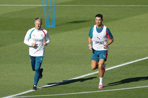 Training of the Portuguese national football team in the football city of Oeiras - Portugal, June 8, 2026, in Alges, Portugal. Cristiano Ronaldo (Portugal ,7)