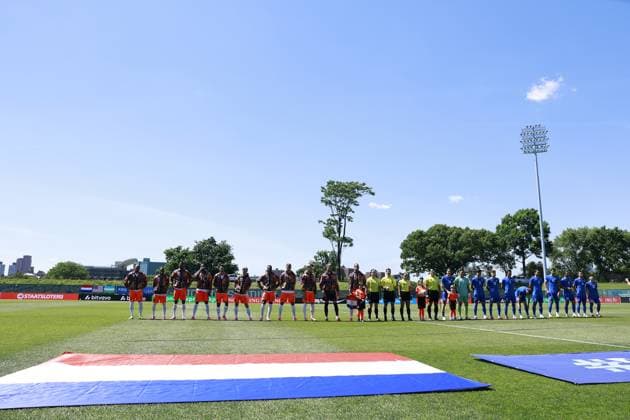 NEW YORK - Line-up during the friendly international match, Länderspiel, Nationalmannschaft between the Netherlands and Uzbekistan at Icahn Stadium on June 8, 2026, in New York, United States. MAURICE VAN STEEN ANP International Friendly, Länderspiel, Nationalmannschaft 2026 xVIxANPxSportx xMauricexvanxSteenxIVx 560511439 originalFilename: 560511439.jpg