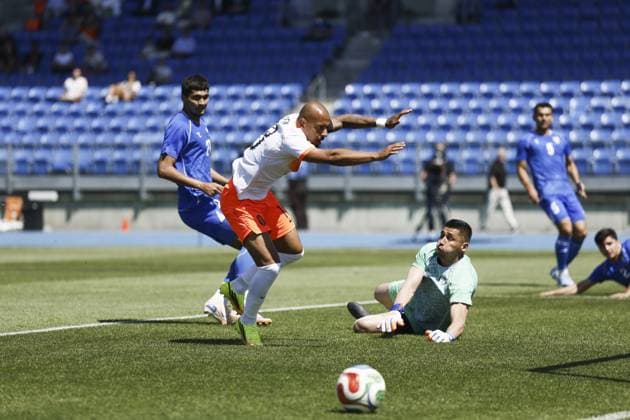 NEW YORK - Donyell Malen of the Netherlands misses a big chance during the friendly match between the Netherlands and Uzbekistan at Icahn Stadium on June 8, 2026, in New York, United States. The Dutch national team, Nationalteam is preparing for the World Cup. KOEN VAN WEEL ANP International Friendly, Länderspiel, Nationalmannschaft 2026 xVIxANPxSportx xxANPxIVx 560511469 originalFilename: 560511469.jpg