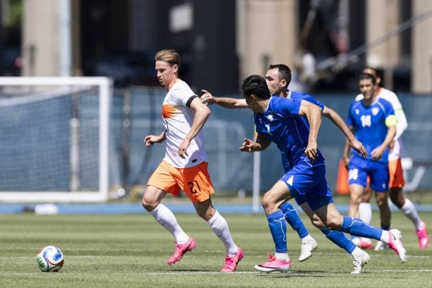 NEW YORK - Frenkie de Jong of the Netherlands during the friendly match between the Netherlands and Uzbekistan at Icahn Stadium on June 8, 2026, in New York, United States. The Dutch national team, Nationalteam is preparing for the World Cup. KOEN VAN WEEL ANP International Friendly, Länderspiel, Nationalmannschaft 2026 xVIxANPxSportx xxANPxIVx 560511759 originalFilename: 560511759.jpg