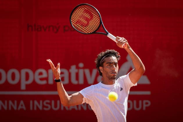 BRATISLAVA OPEN TENNIS ATP, Tennis Herren CHALLENGER Abedallah Shelbayh (Jordan) during qualification final ATP Tennis Challenger tour 100 Bratislava Open match against Akira Santillan (Japan). Tennis courts Slovan Bratislava, Bratislava, Slovakia, June 08, 2026. Photo by Branislav Racko Copyright: xx 080A9141