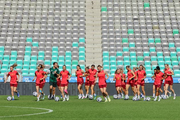 Ljubljana, Slowenien: 08.06. 2026 - Abschlusstraining des DFB Frauenteam vor dem WM-Qualifikationsspiel gegen Slowenien Im Bild: Die Spielerinnen der deutschen Fußballnationalmannschaft der Frauen beim Abschlusstraining in Slowenien