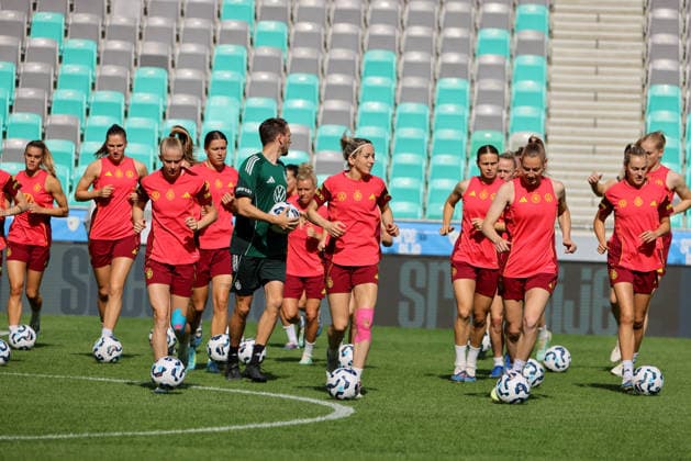 Ljubljana, Slowenien: 08.06. 2026 - Abschlusstraining des DFB Frauenteam vor dem WM-Qualifikationsspiel gegen Slowenien Im Bild: Die Spielerinnen der deutschen Fußballnationalmannschaft der Frauen beim Abschlusstraining in Slowenien