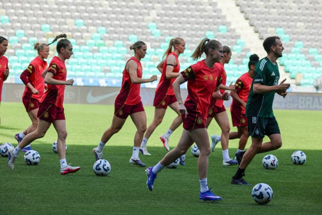 Ljubljana, Slowenien: 08.06. 2026 - Abschlusstraining des DFB Frauenteam vor dem WM-Qualifikationsspiel gegen Slowenien Im Bild: Die Spielerinnen der deutschen Fußballnationalmannschaft der Frauen beim Abschlusstraining in Slowenien
