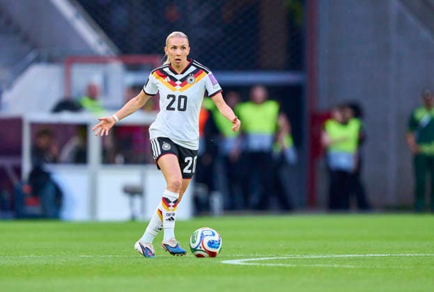 Elisa Senss, Senß of Germany in the FIFA World Cup, WM, Weltmeisterschaft, Fussball 2026 qualifier match for women between GERMANY - NORWAY in Season 2026 2027 at June 5, 2026 in Köln, Germany.