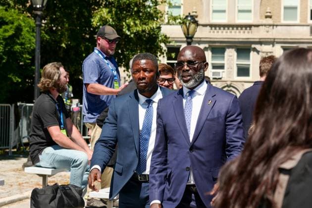 New York, NY- June 8: Governor Hochul and Mayor Mamdani make a World Cup FIFA announcement of a free watch party in Central Park for the FIFA World Cup, WM, Weltmeisterschaft, Fussball 2026 Final on Sunday, July 19. With FIFA President Gianni Infantino, George Weah on June 8, 20267 Credit: AdMedia FIFA 2026 press conference, PK, Pressekonferenz