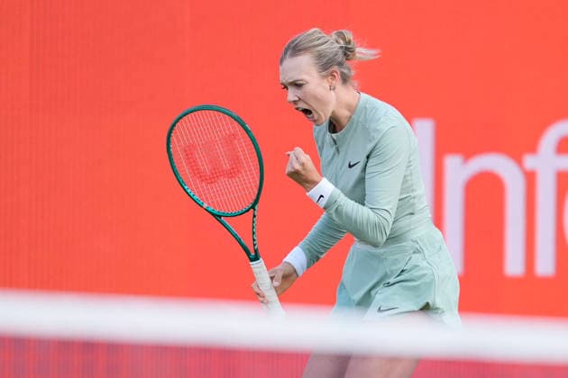 HSBC Championships - Day One Katie Boulter of Great Britain competes during her Round of 32 match at The HSBC Championships 2026 Women s tennis tournament at The Queen s Club in London, England, on June 8, 2026. London United Kingdom  Copyright: xOwenxHammondx originalFilename:hammond-thehsbcc260608_npjLw.jpg