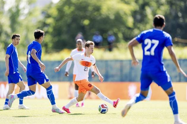 NEW YORK - (lr) Frenkie de Jong of the Netherlands during the friendly match between the Netherlands and Uzbekistan at Icahn Stadium on June 8, 2026, in New York, United States. The Dutch national team, Nationalteam is preparing for the World Cup. ROBIN VAN LONKHUIJSEN ANP International Friendly, Länderspiel, Nationalmannschaft 2026 xVIxANPxSportx xxANPxIVx 560524135 originalFilename: 560524135.jpg