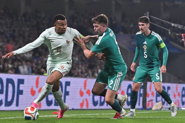 Friendly Match - France v Northern Ireland - FA French forward Kylian Mbappe fights for the ball during the friendly football match between France and Northern Ireland as part of FIFA Wold Cup 2026 preparations, at the Pierre Mauroy stadium in Lille on June 8, 2026. Photo by Firas Abdullah ABACAPRESS.COM Lille Hauts de France France  Copyright: xAbdullahxFiras ABACAx