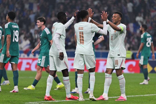 Friendly Match - France v Northern Ireland - FA French forward Michael Olise celebrates scoring a goal with French forward Kylian Mbappe during the friendly football match between France and Northern Ireland as part of FIFA Wold Cup 2026 preparations, at the Pierre Mauroy stadium in Lille on June 8, 2026. Photo by Firas Abdullah ABACAPRESS.COM Lille Hauts de France France  Copyright: xAbdullahxFiras ABACAx
