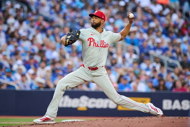 June 8, 2026, Toronto, On, Canada: Philadelphia Phillies Cristopher Sanchez (61) works against the Toronto Blue Jays during second inning MLB, Baseball Herren, USA baseball action in Toronto, on Monday, June 8, 2026. Canada News - June 8, 2026  - ZUMAc35_ 20260608_zaf_c35_244 Copyright: xSammyxKoganx