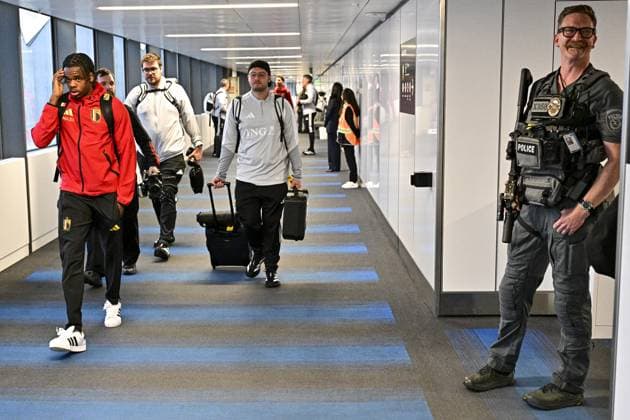 Belgium s Nathan Ngoy pictured during the arrival of Belgian national soccer team Red Devils in Seattle airport, on Monday 08 June 2026. The Red Devils are preparing for the 2026 FIFA World Cup, WM, Weltmeisterschaft, Fussball DIRKxWAEM  x176748578x
