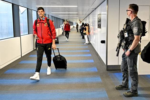 Belgium s goalkeeper Thibaut Courtois pictured during the arrival of Belgian national soccer team Red Devils in Seattle airport, on Monday 08 June 2026. The Red Devils are preparing for the 2026 FIFA World Cup, WM, Weltmeisterschaft, Fussball DIRKxWAEM  x176748651x
