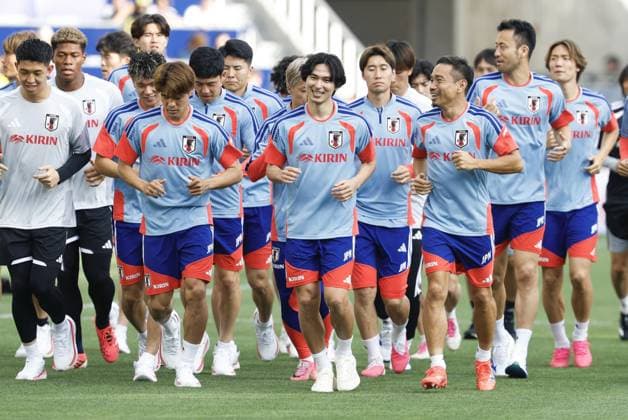 Football: Japan team trains for World Cup Japan men s national football team members train at the team s World Cup base camp site in Nashville, Tennessee, on June 8, 2026.  A14AA0005618118P