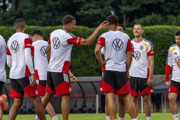 Malick Thiaw, Felix Nmecha Team Arrival Germany, Base Camp, practice, FIFA World Cup, WM, Weltmeisterschaft, Fussball 2026, Winston-Salem