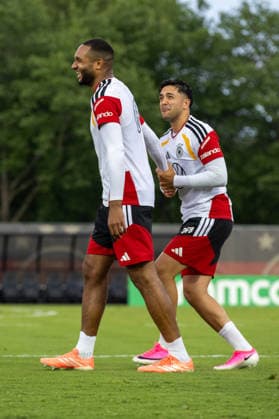 Jonathan Tah Nadiem Amiri Team Arrival Germany, Base Camp, practice, FIFA World Cup, WM, Weltmeisterschaft, Fussball 2026, Winston-Salem