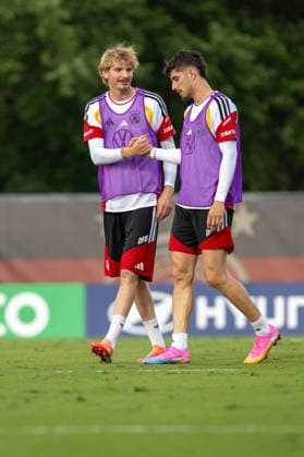 Nick Woltemade Kai Havertz Team Arrival Germany, Base Camp, practice, FIFA World Cup, WM, Weltmeisterschaft, Fussball 2026, Winston-Salem