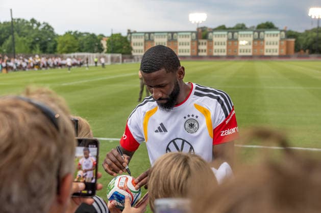 Antonio Rüdiger Team Arrival Germany, Base Camp, practice, FIFA World Cup, WM, Weltmeisterschaft, Fussball 2026, Winston-Salem