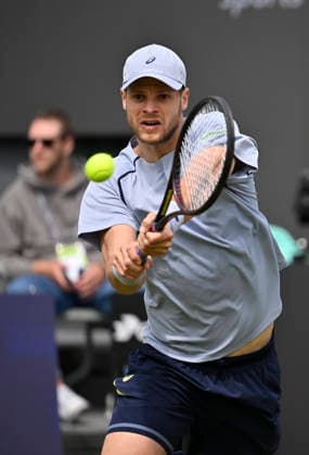 Yannick Hanfmann (GER) Aktion Tennis Herren BOSS Open ATP, Tennis Herren 250 Stuttgart 2026 Weissenhof BOSS Open ATP 250 Stuttgart 2026