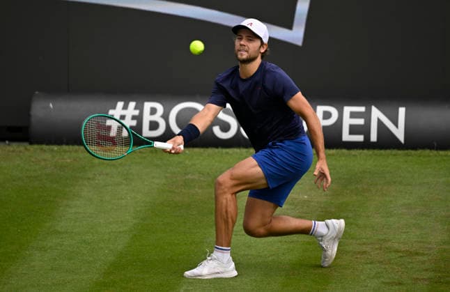 Aleksandar Kovecevic (USA) Aktion Tennis Herren BOSS Open ATP, Tennis Herren 250 Stuttgart 2026 Weissenhof BOSS Open ATP 250 Stuttgart 2026