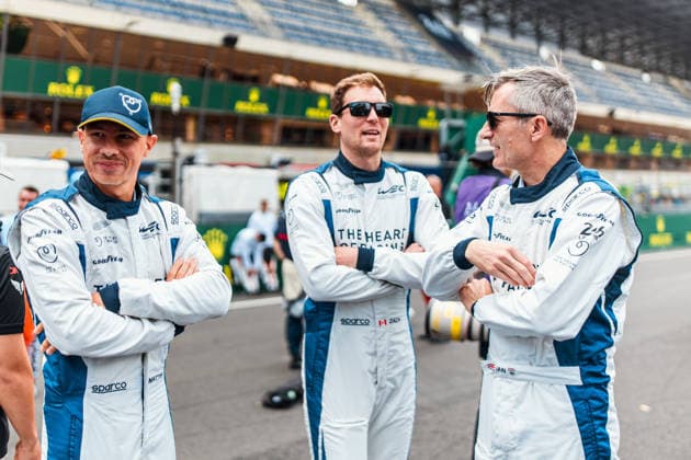 24 HEURES DU MANS 2026 - TUESDAY 27 JAMES Ian (usa), ROBICHON Zacharie (can), DRUDI Mattia (ita), Heart of Racing Team, Aston Martin Vantage AMR LMGT3 27, LM GT3, portrait during the 24 Hours of Le Mans 2026, 3rd round of the 2026 FIA World Endurance Championship, on June 9, 2026 on the Circuit des 24 Heures du Mans in Le Mans, France -  Copyright: xAndreaxLorenzinax