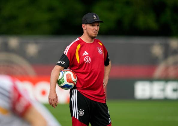 Julian Nagelsmann (Deutschland, Cheftrainer) nimmt an der ersten Trainingseinheit der deutschen Nationalmannschaft im Trainingslager in North Carolina teil. USA, Deutsche Fussballnationalmannschaft, Base Camp, Winston-Salem, 08.06.2026 USA, Deutsche Fussballnationalmannschaft, Base Camp, Winston-Salem, 08.06.2026 Winston-Salem