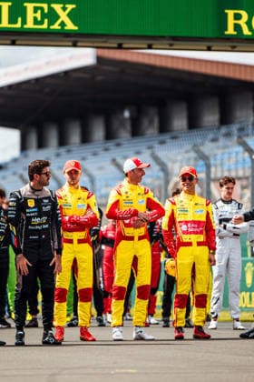 24 HEURES DU MANS 2026 - TUESDAY 83 YE Yifei (chn), KUBICA Robert (pol), HANSON Phil (gbr), AF Corse, Ferrari 499P 83, Hypercar, portrait during the 24 Hours of Le Mans 2026, 3rd round of the 2026 FIA World Endurance Championship, on June 9, 2026 on the Circuit des 24 Heures du Mans in Le Mans, France -  Copyright: xAndreaxLorenzinax