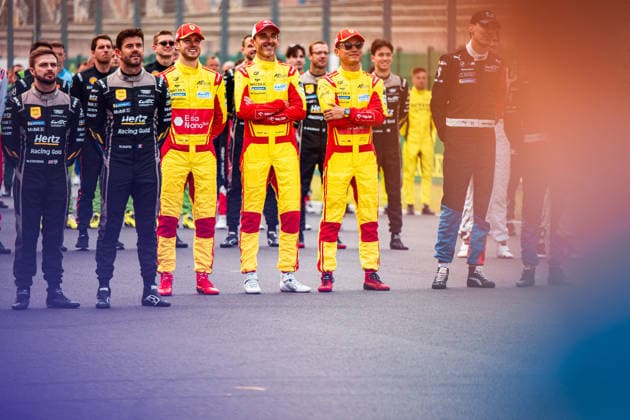 24 HEURES DU MANS 2026 - TUESDAY 83 YE Yifei (chn), KUBICA Robert (pol), HANSON Phil (gbr), AF Corse, Ferrari 499P 83, Hypercar, portrait during the 24 Hours of Le Mans 2026, 3rd round of the 2026 FIA World Endurance Championship, on June 9, 2026 on the Circuit des 24 Heures du Mans in Le Mans, France -  Copyright: xAndreaxLorenzinax