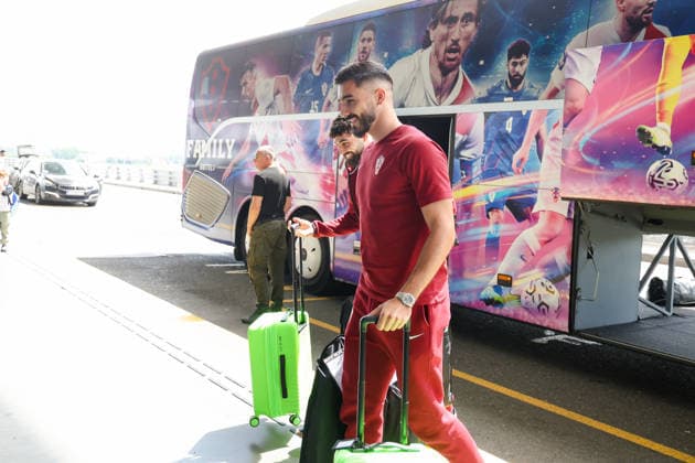 The Croatian national football team leaves for America for the World Cup Josko Gvardiol, Josip Sutalo, Luka Modric, Josko Gvardiol, Mateo Kovacic seen during the departure of the Croatian national football team to America for the World Cup, in Zagreb, Croatia, on June 09 2026.  MatijaxHabljak PIXSELL