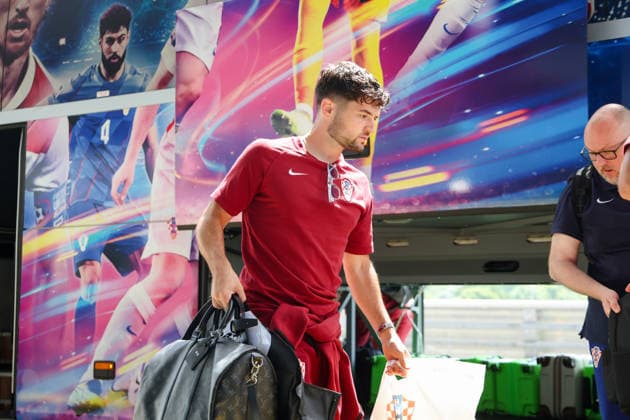 The Croatian national football team leaves for America for the World Cup Josko Gvardiol, Martin Baturina, Tomislav Vlahovic seen during the departure of the Croatian national football team to America for the World Cup, in Zagreb, Croatia, on June 09 2026.  MatijaxHabljak PIXSELL