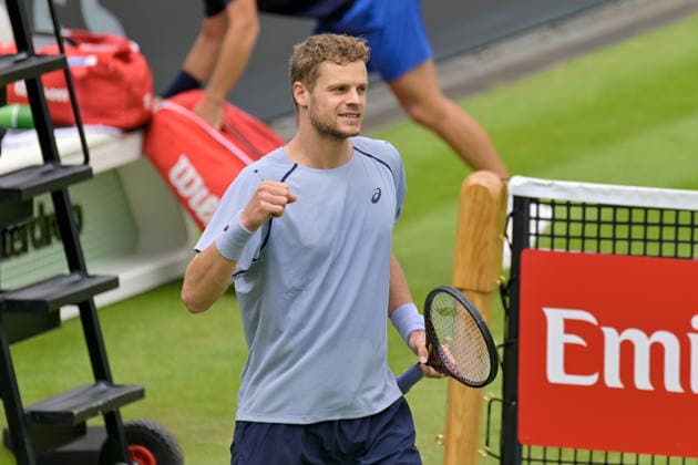 Yannick Hanfmann (GER) Schlussjubel Schlußjubel Emotion Freude 09.06.2026 ¢ Tennis ¢ BOSS OPEN ¢ ATP, Tennis Herren 250, TC Weissenhof, Stuttgart, BW Germany