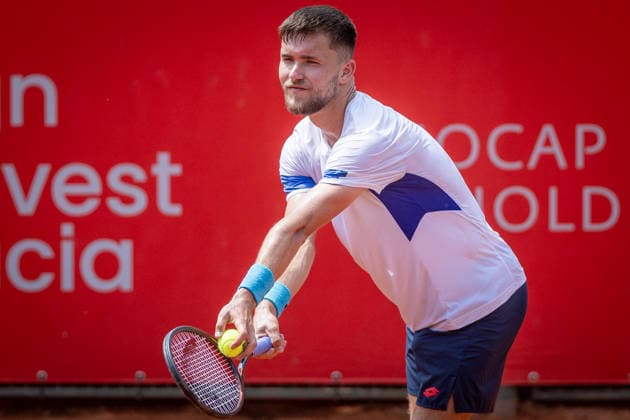 BRATISLAVA OPEN TENNIS ATP, Tennis Herren CHALLENGER Martin Krumich (Czechia) during first round ATP Tennis Challenger tour 100 Bratislava Open match against Maxim Mrva (Czechia). Tennis courts Slovan Bratislava, Bratislava, Slovakia, June 08, 2026. Photo by Branislav Racko Copyright: xx 080A9535