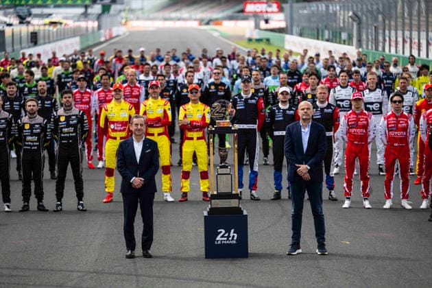 24 HEURES DU MANS 2026 - TUESDAY LEQUIEN FrÃ dÃ ric (fra), CEO of the FIA World Endurance Championship, FILLON Pierre (fra), President of ACO, portrait, drivers family picture during the 24 Hours of Le Mans 2026, 3rd round of the 2026 FIA World Endurance Championship, on June 9, 2026 on the Circuit des 24 Heures du Mans in Le Mans, France - Le MansFrance  Copyright: xCharlyxLopezx