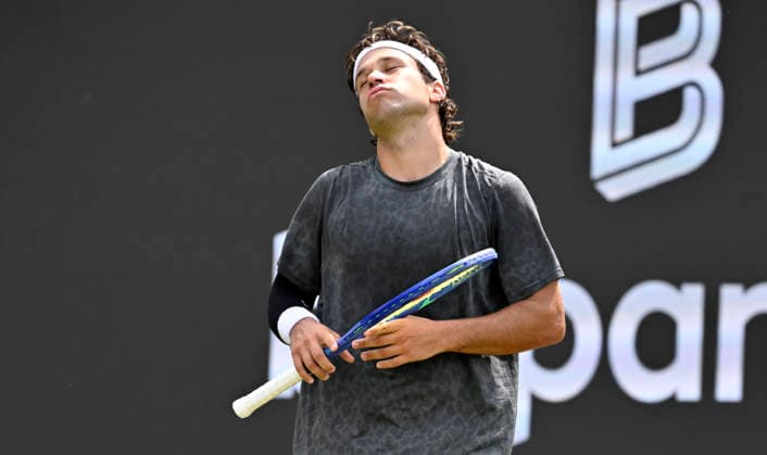 Alexis Galarneau (CAN) enttaeuscht Gestik Geste Tennis Herren BOSS Open ATP, Tennis Herren 250 Stuttgart 2026 Weissenhof BOSS Open ATP 250 Stuttgart 2026