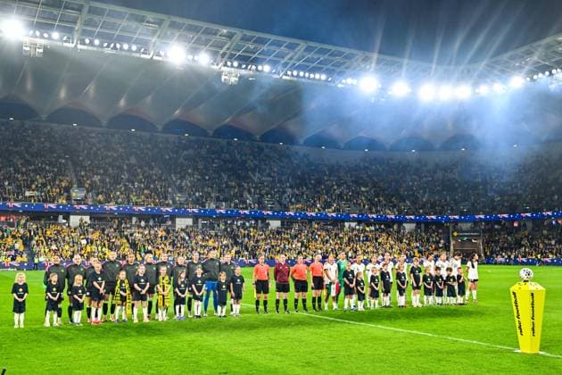 SYDNEY, AUSTRALIA - June 9: Australia walk out before the Sydney June FIFA International Window Australia v Mexico on June 9, 2026 in Sydney, Australia. Western Sydney Stadium (Photo by Keith McInnes Sports Press Photo Getty Images)  Copyright: xSportsxPressxPhotox Sportspressphoto_SPR163809