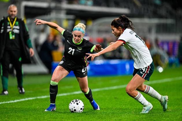 SYDNEY, AUSTRALIA - June 9: Ellie Carpenter (21 Australia) during the Sydney June FIFA International Window Australia v Mexico on June 9, 2026 in Sydney, Australia. Western Sydney Stadium (Photo by Keith McInnes Sports Press Photo Getty Images)  Copyright: xSportsxPressxPhotox Sportspressphoto_SPR163833