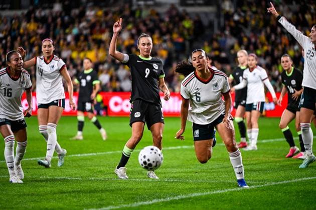 SYDNEY, AUSTRALIA - June 9: Caitlin Foord (9 Australia) during the Sydney June FIFA International Window Australia v Mexico on June 9, 2026 in Sydney, Australia. Western Sydney Stadium (Photo by Keith McInnes Sports Press Photo Getty Images)  Copyright: xSportsxPressxPhotox Sportspressphoto_SPR163872