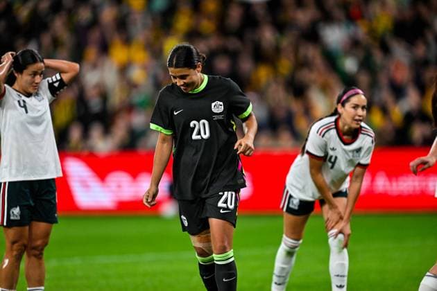 SYDNEY, AUSTRALIA - June 9: Sam Kerr (20 Australia) scores during the Sydney June FIFA International Window Australia v Mexico on June 9, 2026 in Sydney, Australia. Western Sydney Stadium (Photo by Keith McInnes Sports Press Photo Getty Images)  Copyright: xSportsxPressxPhotox Sportspressphoto_SPR163891