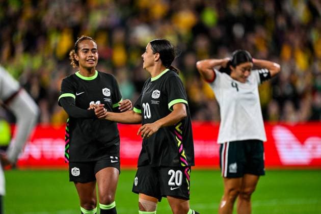 SYDNEY, AUSTRALIA - June 9: Sam Kerr (20 Australia) scores during the Sydney June FIFA International Window Australia v Mexico on June 9, 2026 in Sydney, Australia. Western Sydney Stadium (Photo by Keith McInnes Sports Press Photo Getty Images)  Copyright: xSportsxPressxPhotox Sportspressphoto_SPR163893