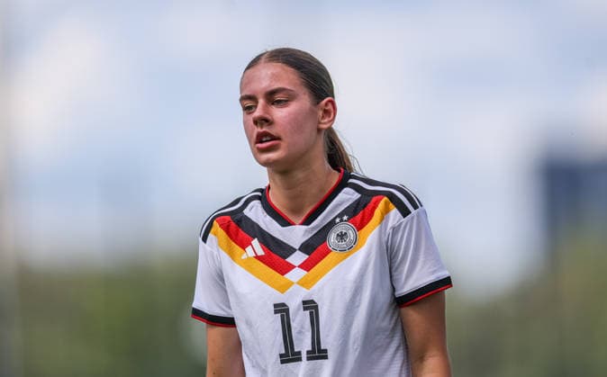 GER, Frankfurt, Deutschland U19 vs USA U19 Freundschaftsspiel, Fussball, DFB, Spielzeit 2025 2026, DFB-Campus, zweites Spiel im Bild: Leni Marie Eggert (Deutschland U19 Frauen 11) DFB DFL REGULATIONS PROHIBIT ANY USE OF PHOTOGRAPHS AS IMAGE SEQUENCES AND OR QUASI-VIDEO, 09.06.2026