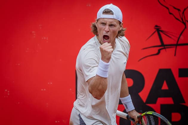 BRATISLAVA OPEN TENNIS ATP, Tennis Herren CHALLENGER Hynek Barton (Czechia) during first round ATP Tennis Challenger tour 100 Bratislava Open match against Buvaysar Gadamauri (Belgium). Tennis courts Slovan Bratislava, Bratislava, Slovakia, June 08, 2026. Photo by Branislav Racko Copyright: xx 080A0794